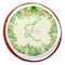 Tropical Leaves Border Printed Icing Circle - Large - On Cookie