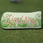 Tropical Leaves Border Blade Putter Cover (Personalized)