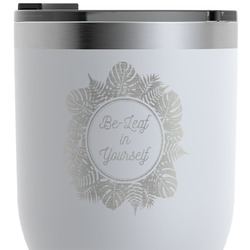 Tropical Leaves Border RTIC Tumbler - White - Engraved Front & Back (Personalized)
