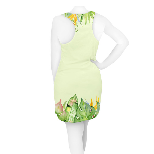 Tropical Leaves Border Racerback Dress - On Model - Back