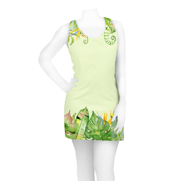 Tropical Leaves Border Racerback Dress - On Model - Front