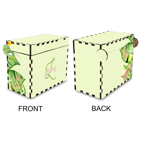 Tropical Leaves Border Recipe Box - Full Color - Approval