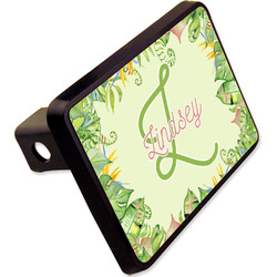 Tropical Leaves Border Rectangular Trailer Hitch Cover - 2" (Personalized)
