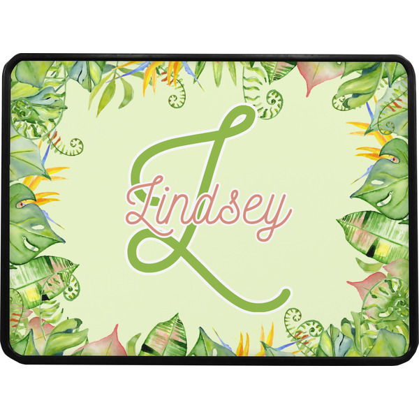 Tropical Leaves Border Rectangular Car Hitch Cover w/ FRP Insert