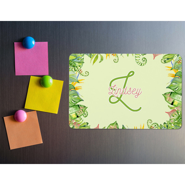Tropical Leaves Border Rectangular Fridge Magnet - LIFESTYLE