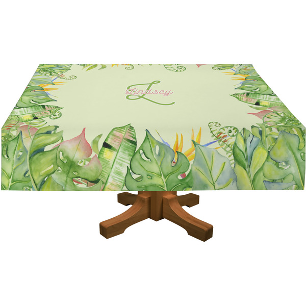 Tropical Leaves Border Rectangular Tablecloths (Personalized)