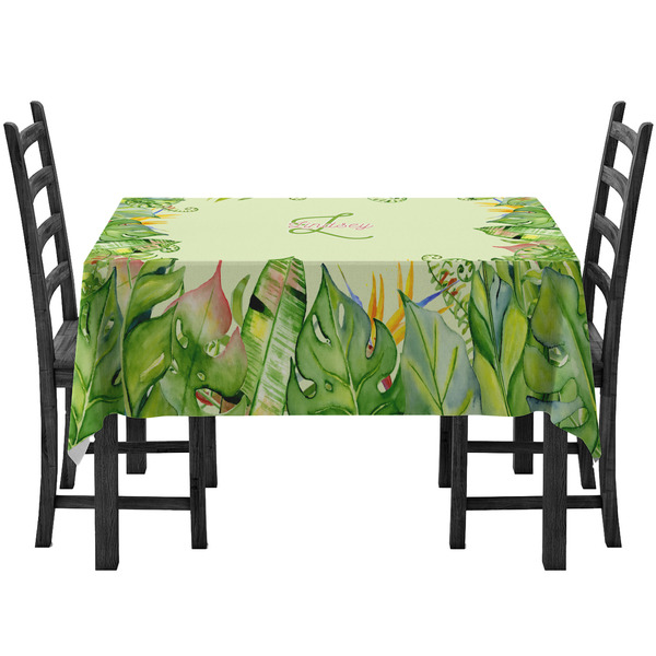 Custom Tropical Leaves Border Tablecloth (Personalized)