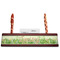 Tropical Leaves Border Red Mahogany Nameplates with Business Card Holder - Straight