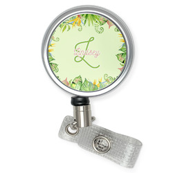 Tropical Leaves Border Retractable Badge Reel (Personalized)