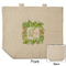 Tropical Leaves Border Reusable Cotton Grocery Bag - Front & Back View