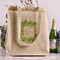 Tropical Leaves Border Reusable Cotton Grocery Bag - In Context