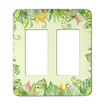Tropical Leaves Border Rocker Style Light Switch Cover - Two Switch