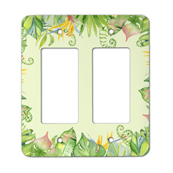 Tropical Leaves Border Rocker Style Light Switch Cover - Two Switch