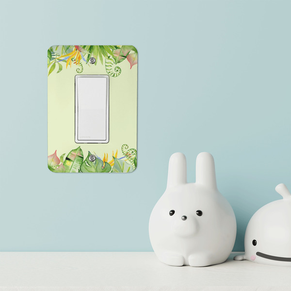 Tropical Leaves Border Rocker Light Switch Covers - Single - IN CONTEXT