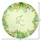 Tropical Leaves Border Round Area Rug - Size