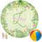 Tropical Leaves Border Round Beach Towel (Personalized)