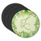 Tropical Leaves Border Round Rubber Backed Coasters - Set of 4 (Personalized)