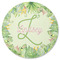 Tropical Leaves Border Round Coaster Rubber Back - Single