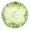 Tropical Leaves Border Round Indoor Rug - Front/Main