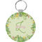 Tropical Leaves Border Round Keychain (Personalized)