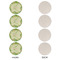 Tropical Leaves Border Round Linen Placemats - APPROVAL Set of 4 (single sided)
