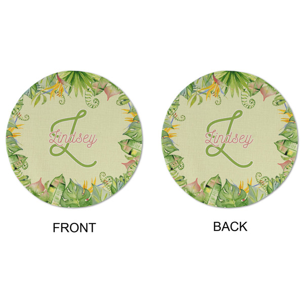 Tropical Leaves Border Round Linen Placemats - APPROVAL (double sided)