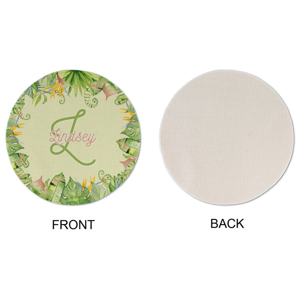 Tropical Leaves Border Round Linen Placemats - APPROVAL (single sided)