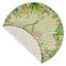 Tropical Leaves Border Round Linen Placemats - Front (folded corner single sided)