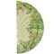 Tropical Leaves Border Round Linen Placemats - HALF FOLDED (double sided)