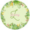 Tropical Leaves Border Round Mousepad - APPROVAL