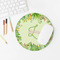 Tropical Leaves Border Round Mousepad - LIFESTYLE 2