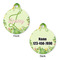 Tropical Leaves Border Round Pet ID Tag - Large - Approval