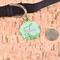 Tropical Leaves Border Round Pet ID Tag - Large - In Context