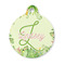 Tropical Leaves Border Round Pet Tag
