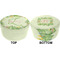 Tropical Leaves Border Round Pouf Ottoman (Top and Bottom)