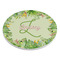 Tropical Leaves Border Round Stone Trivet - Angle View