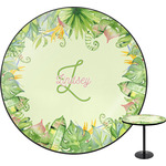Tropical Leaves Border Round Table - 24" (Personalized)