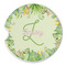 Tropical Leaves Border Sandstone Car Coaster - Single (Personalized)