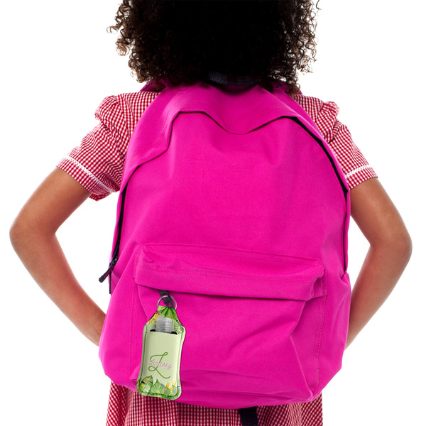 Tropical Leaves Border Sanitizer Holder Keychain - LIFESTYLE Backpack (LRG)