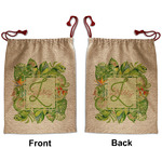 Tropical Leaves Border Santa Sack - Front & Back (Personalized)