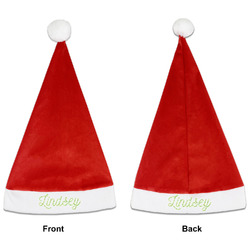Tropical Leaves Border Santa Hat - Front & Back (Personalized)