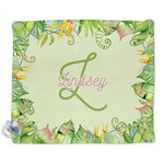 Tropical Leaves Border Security Blanket - Single Sided (Personalized)