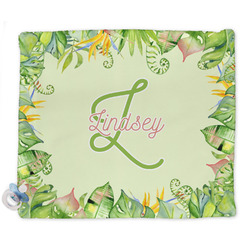 Tropical Leaves Border Security Blankets - Double Sided (Personalized)