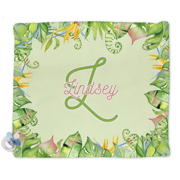 Custom Tropical Leaves Border Security Blanket (Personalized)