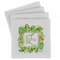 Tropical Leaves Border Set of 4 Sandstone Coasters - Front View
