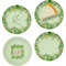 Tropical Leaves Border Set of Appetizer / Dessert Plates