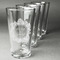 Tropical Leaves Border Set of Four Engraved Pint Glasses - Set View