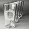 Tropical Leaves Border Pint Glasses - Engraved (Set of 4) (Personalized)