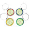 Tropical Leaves Border Wine Charms (Set of 4) (Personalized)