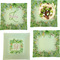 Tropical Leaves Border Set of 4 Glass Square Lunch / Dinner Plate 9.5" (Personalized)